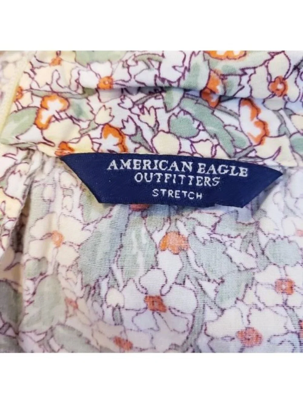 American Eagle Retro Stretch Floral Vintage Mini Skirt Pockets Women's Size 6